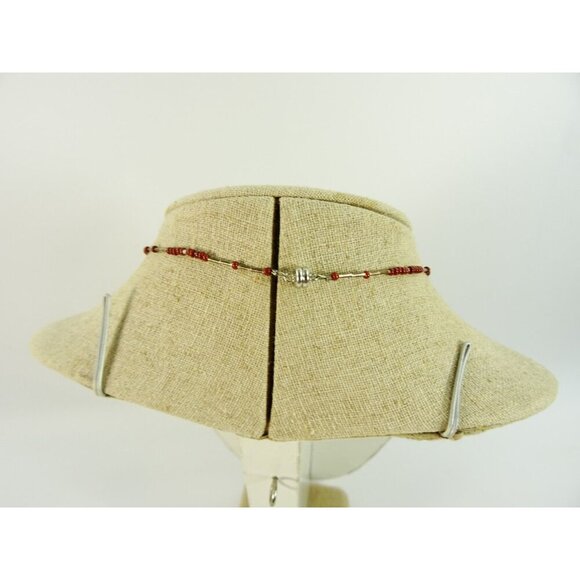 Tibetan Cross Stone Necklace Statement Choker Magnetic Clasp 16in - Picture 5 of 10